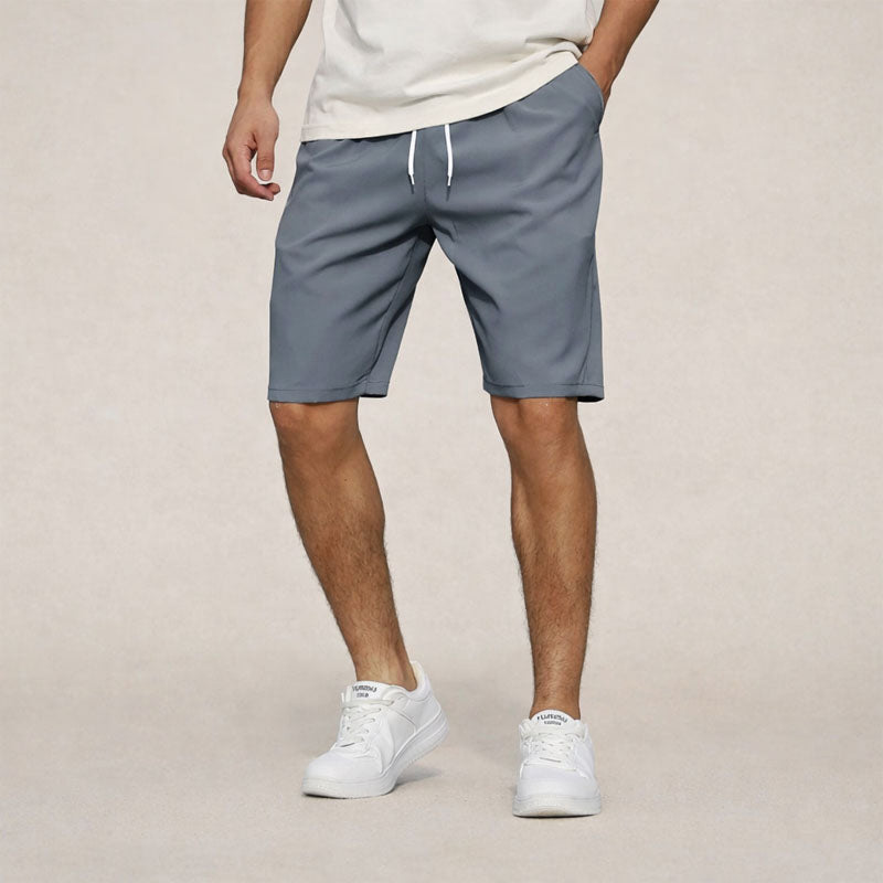 Bermuda casual da uomo in poliestere con tasche italiane