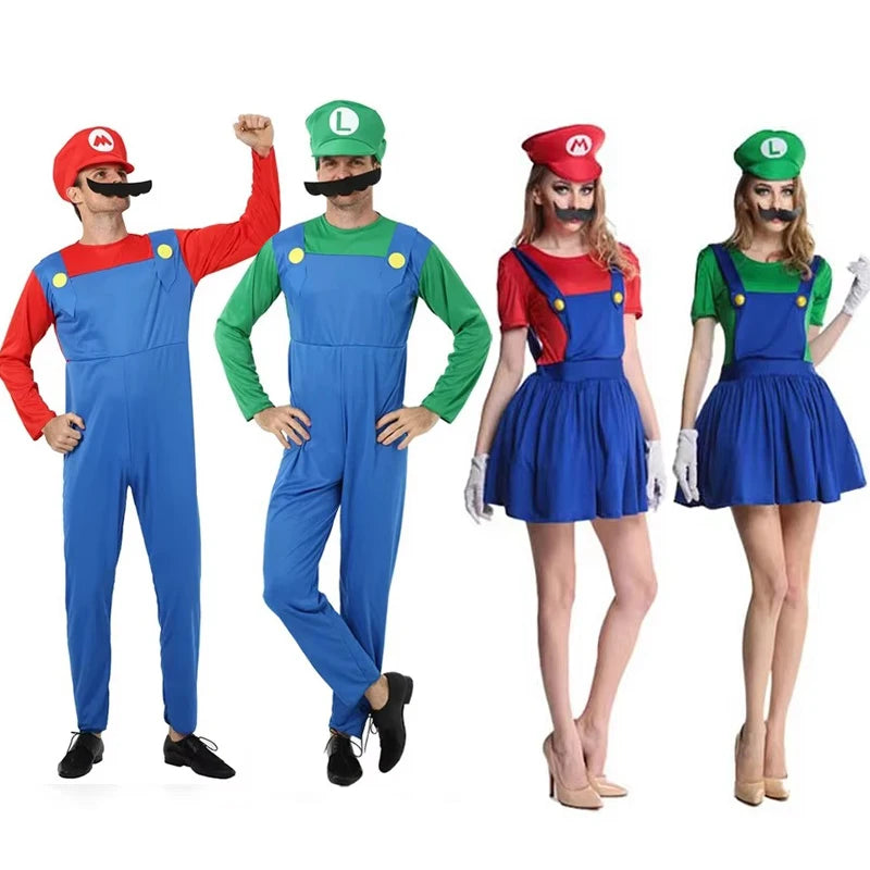 Smíšený kostým instalatéra na Halloween, cosplay, převlek z videohry pro dospělé