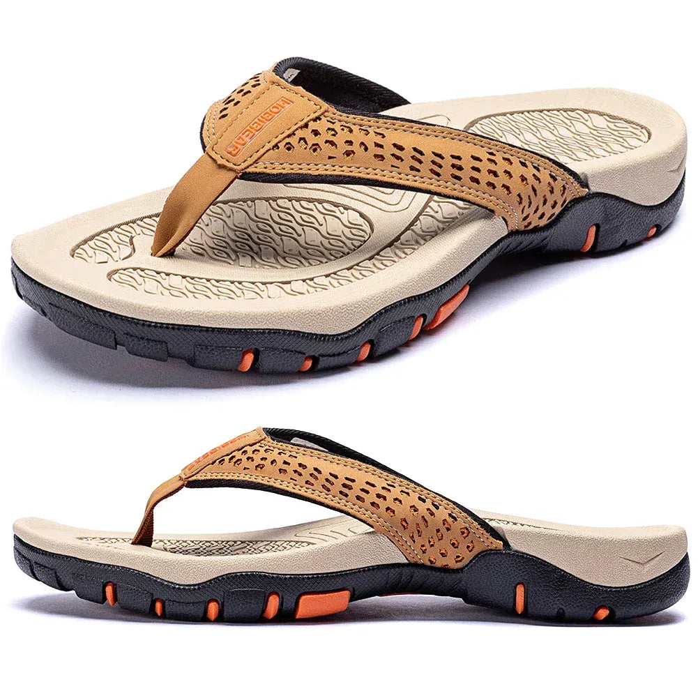 Tongs de Sport en Nubuck Synthétique avec Soutien de la Voûte Plantaire pour Homme