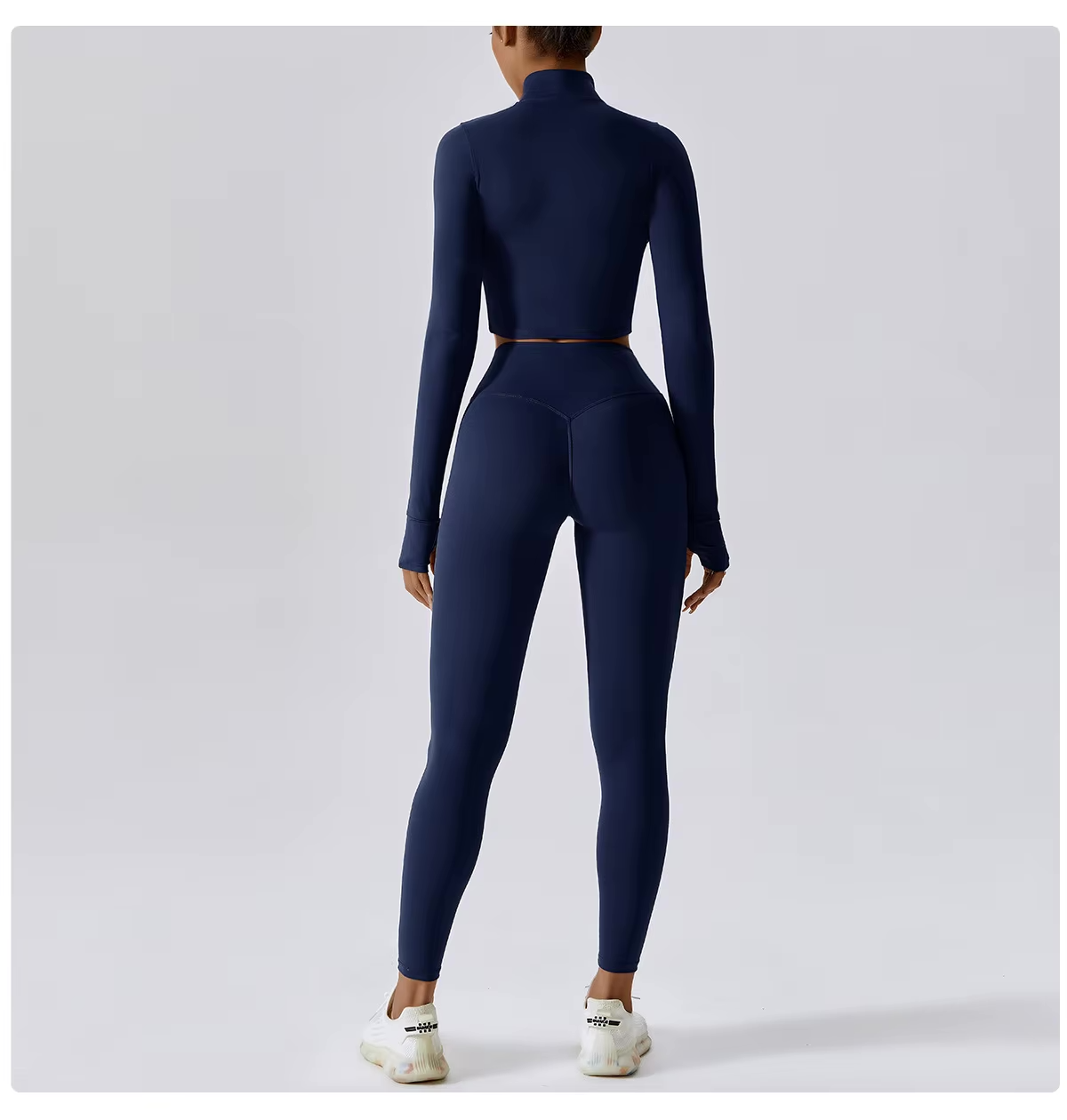 Ensemble de Yoga sans Couture avec Legging Taille Haute et Brassière pour Femme