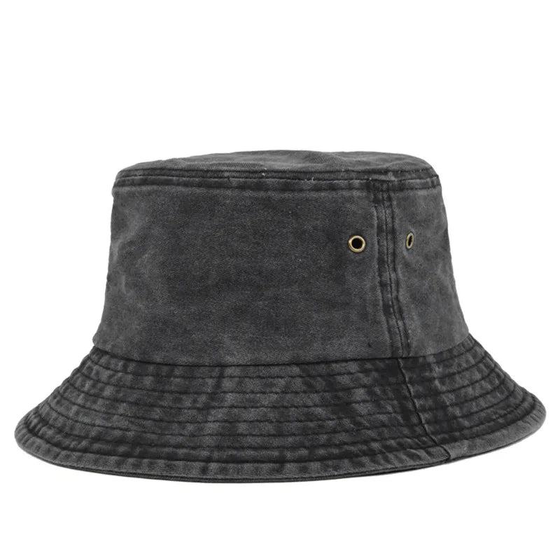 Unisex bavlněný bucket klobouk ve vintage stylu pro volný čas