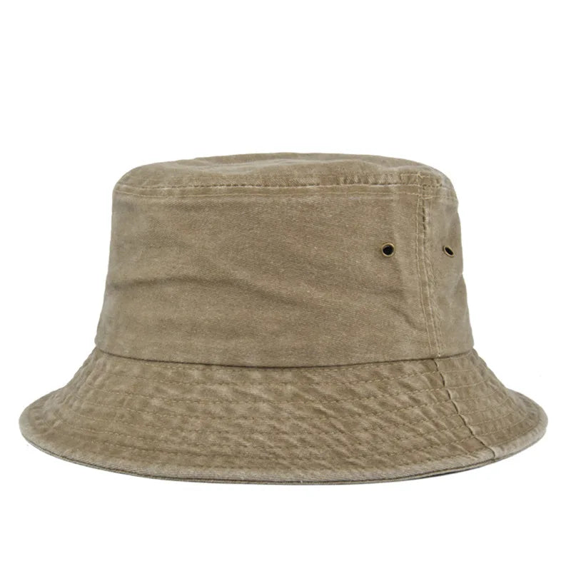 Unisex bavlněný bucket klobouk ve vintage stylu pro volný čas
