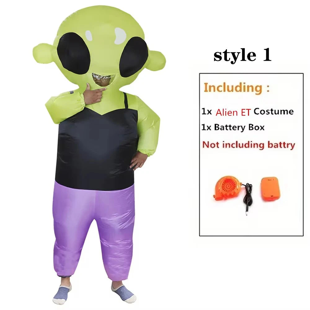 Unisex Inflatable Alien Costume Halloween Cosplay Adult Costume Party Outfit
