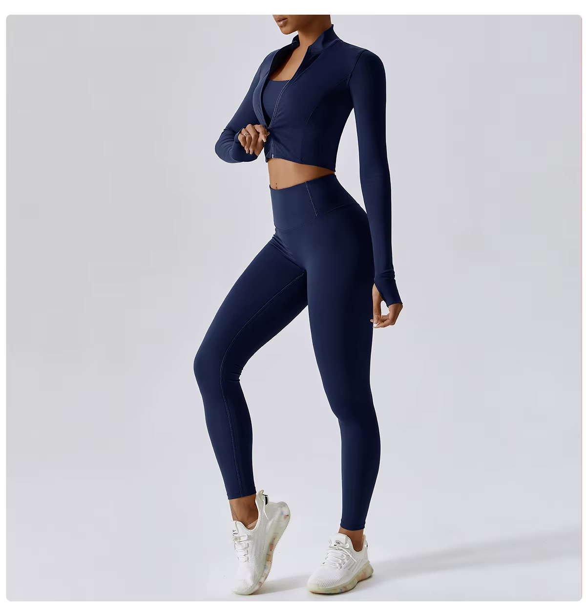 Ensemble de Yoga sans Couture avec Legging Taille Haute et Brassière pour Femme