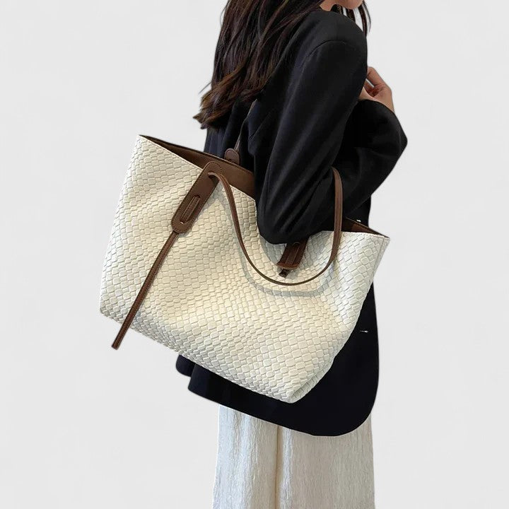 Grand cabas femme tressé porté épaule