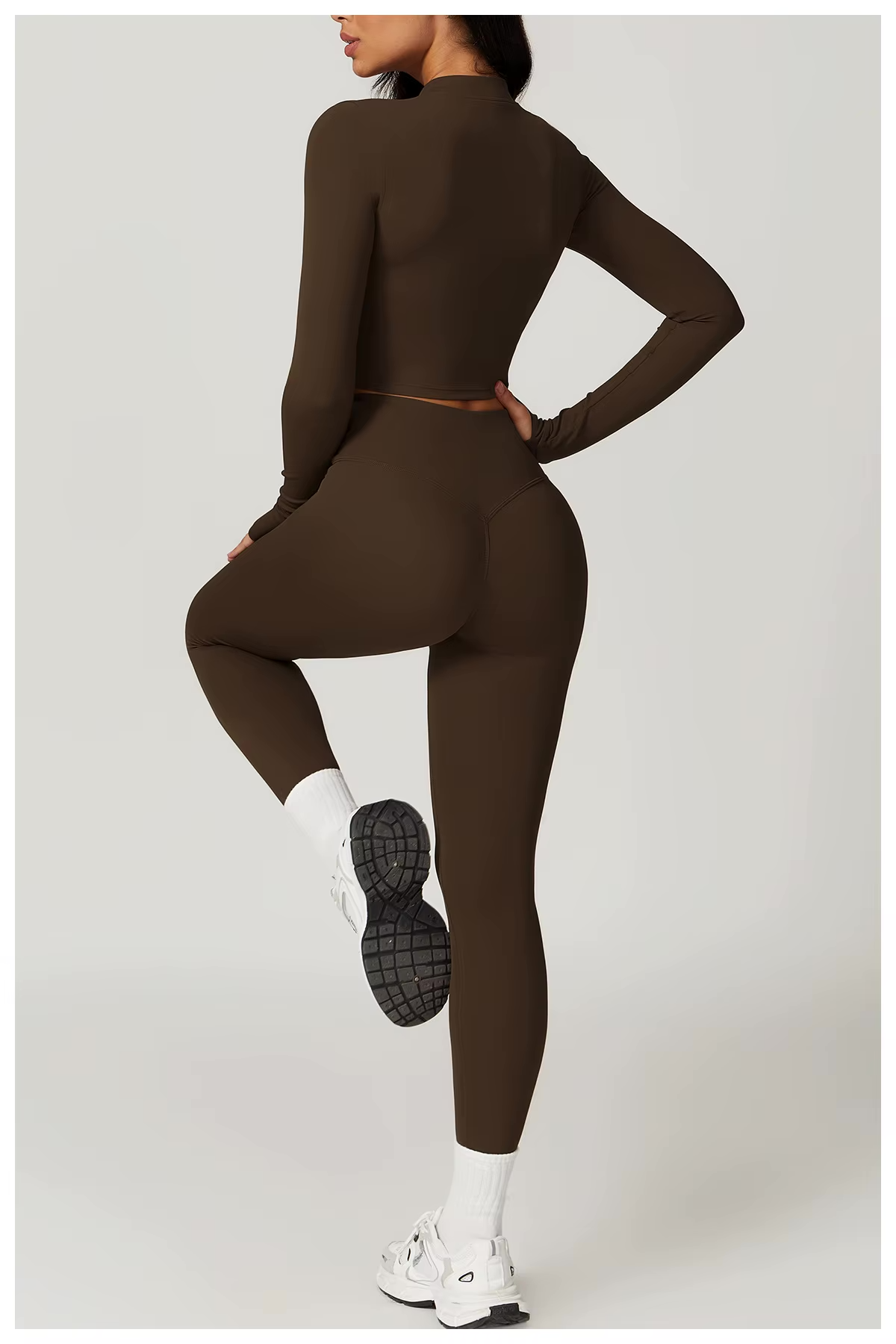 Ensemble de Yoga sans Couture avec Legging Taille Haute et Brassière pour Femme