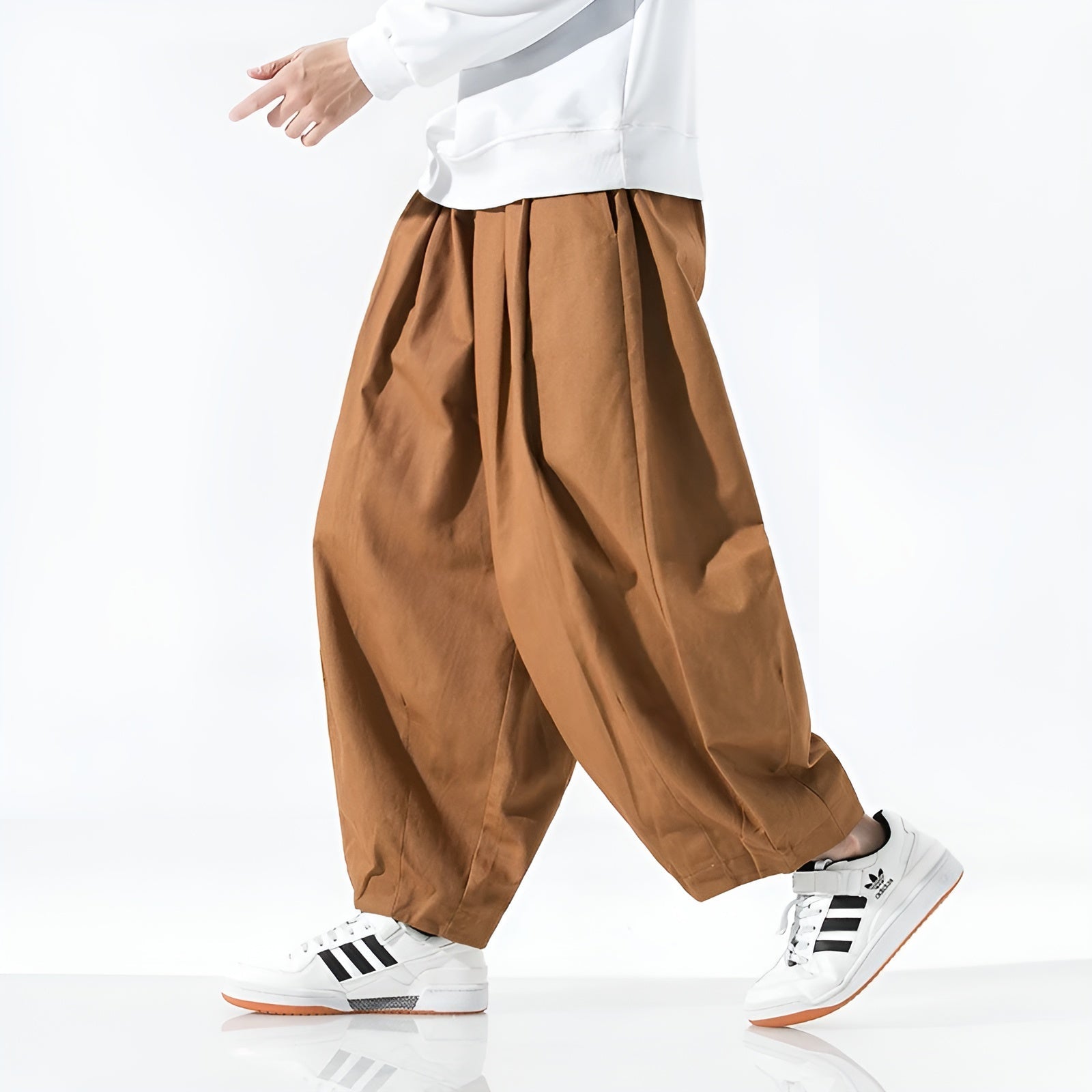 Pantalon Lanterne Oversize à Jambes Larges et Style Japonais pour Homme