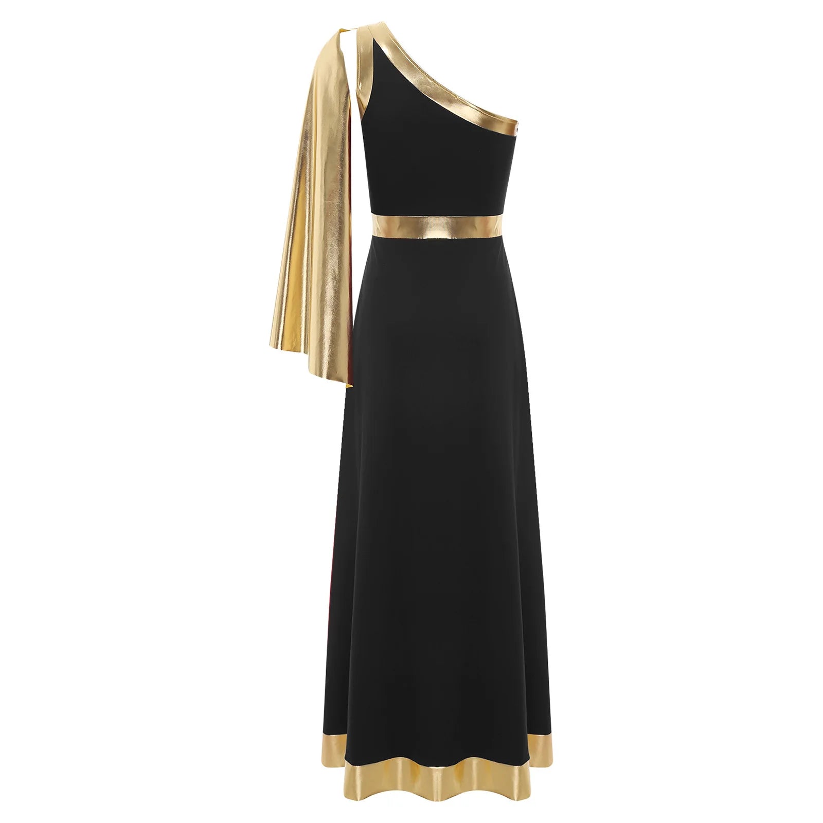 Women's Antique Greek Goddess Halloween Cosplay Toga Dress, Off-the-Shoulder