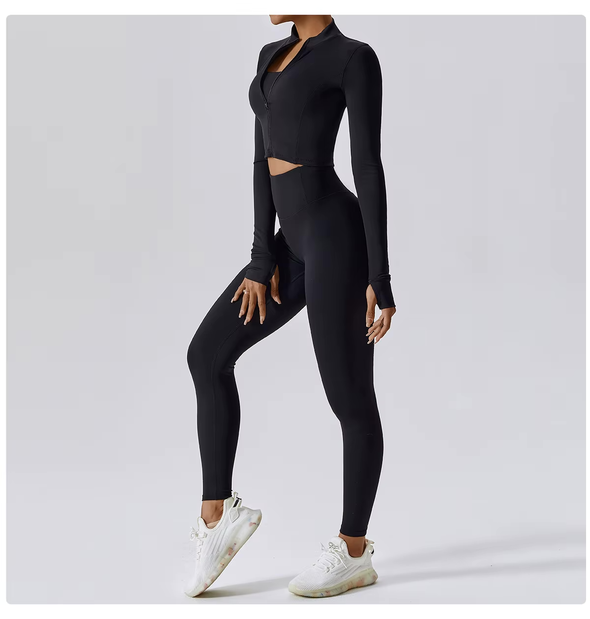 Ensemble de Yoga sans Couture avec Legging Taille Haute et Brassière pour Femme