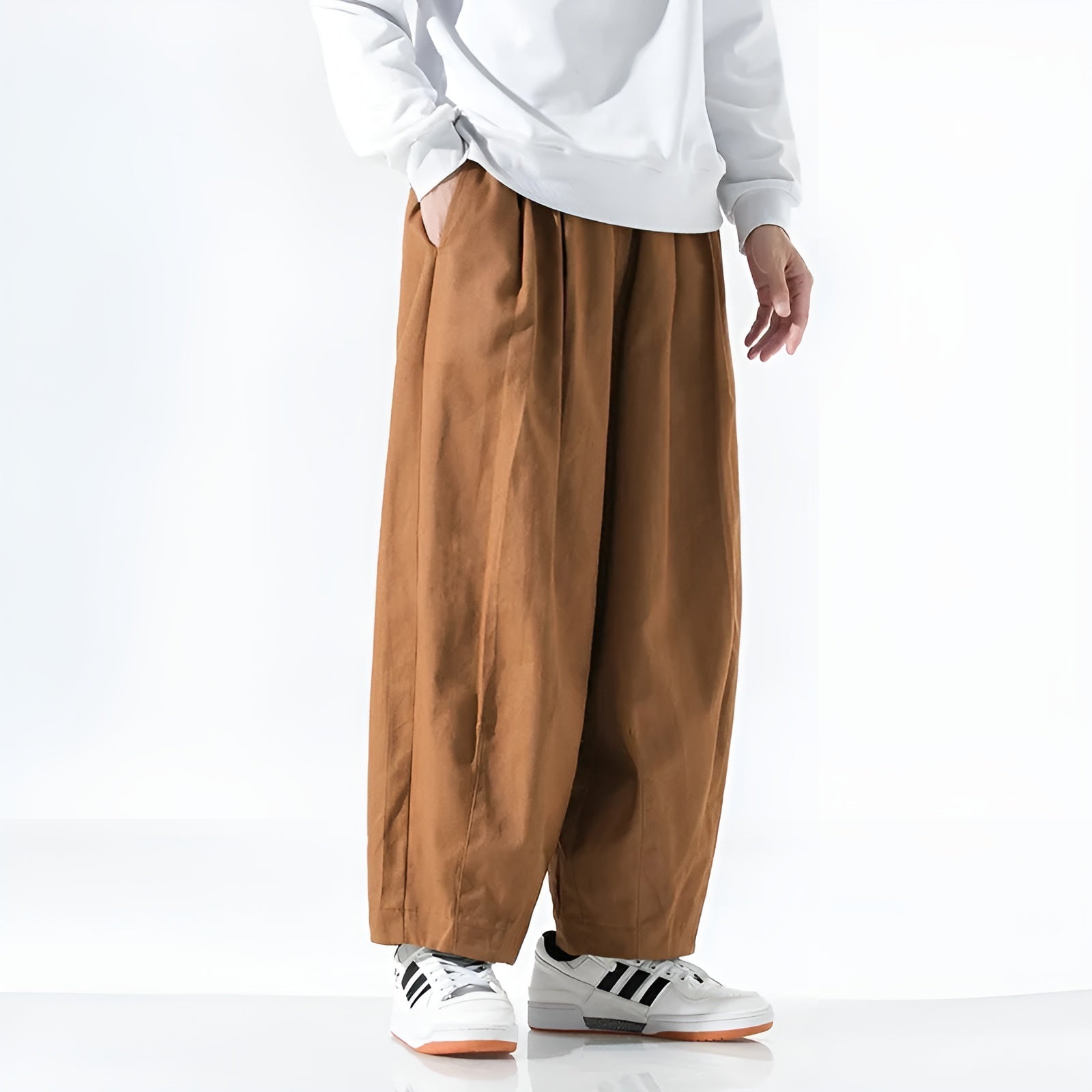 Pantalon Lanterne Oversize à Jambes Larges et Style Japonais pour Homme