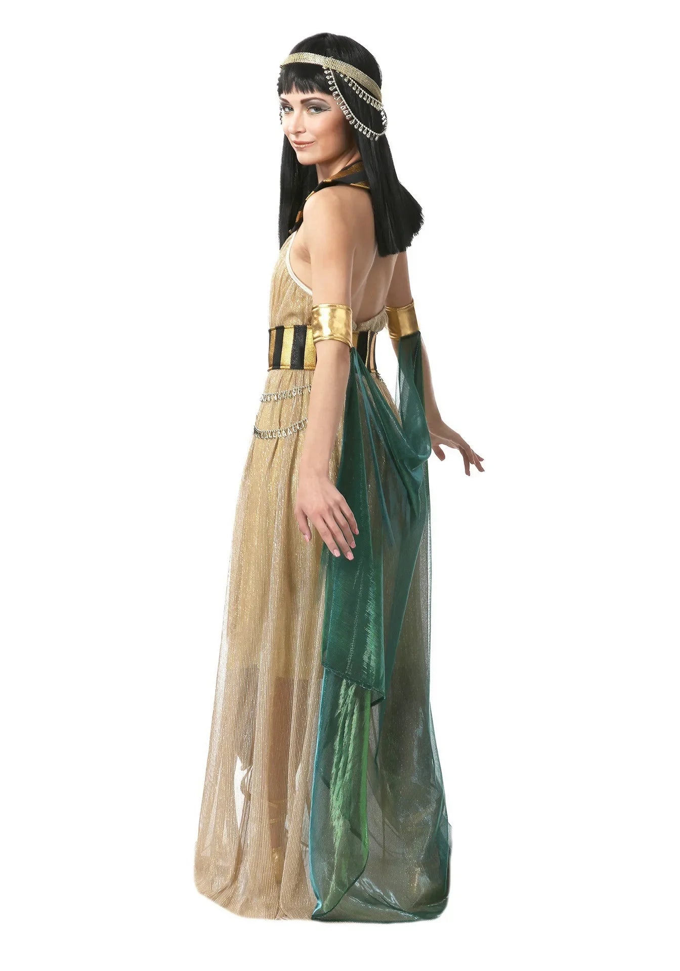 Pánský kostým faraona, dámský kostým egyptské královny na Halloween, cosplay a karneval pro dospělé