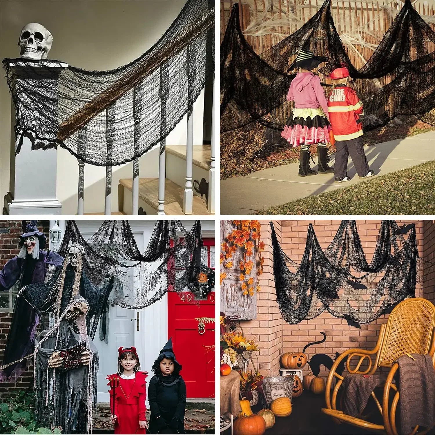 Scary Halloween Gauze Window Door Haunted House Decoration