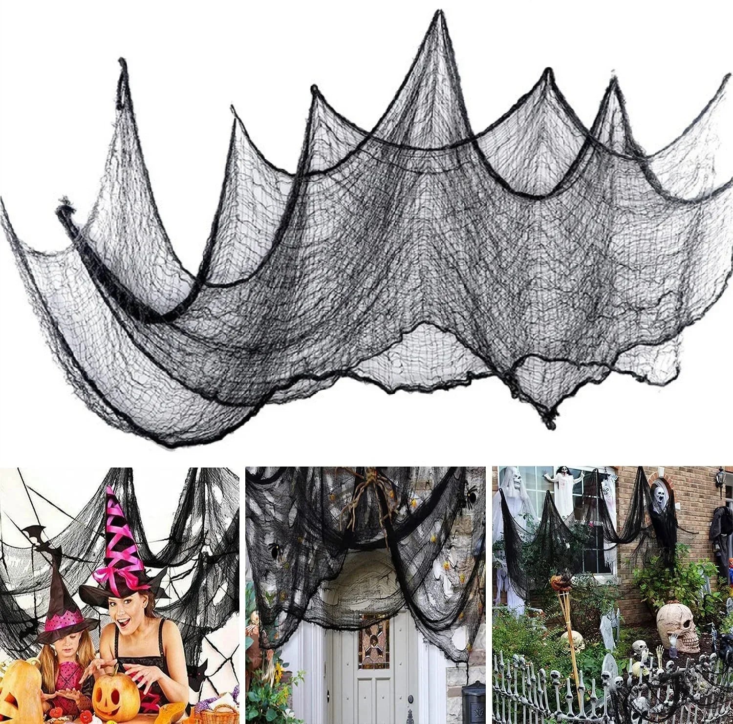 Toile Gaze Effrayante Halloween Décoration Fenêtre Porte Maison Hantée