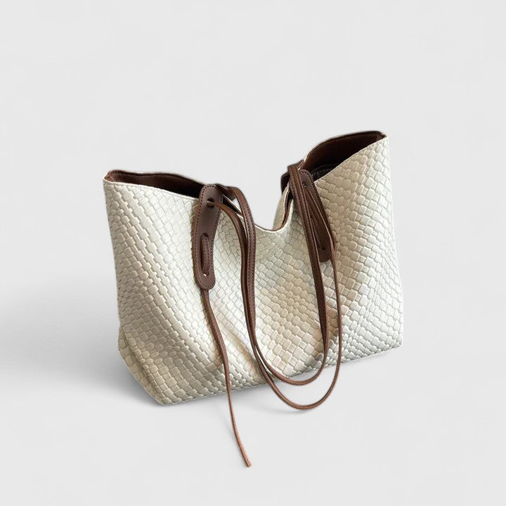 Grand cabas femme tressé porté épaule