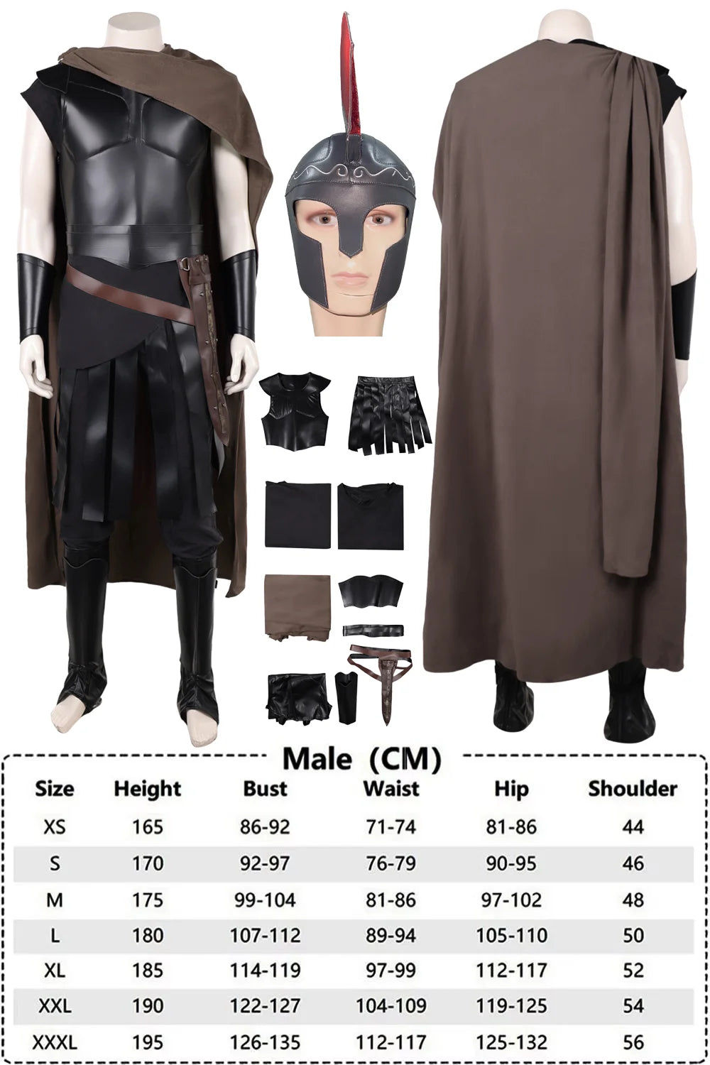 Mixte Helma starořeckého válečníka na Halloween, cosplay a karneval, červený hřeben
