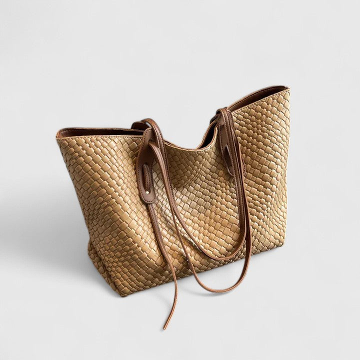 Grand cabas femme tressé porté épaule