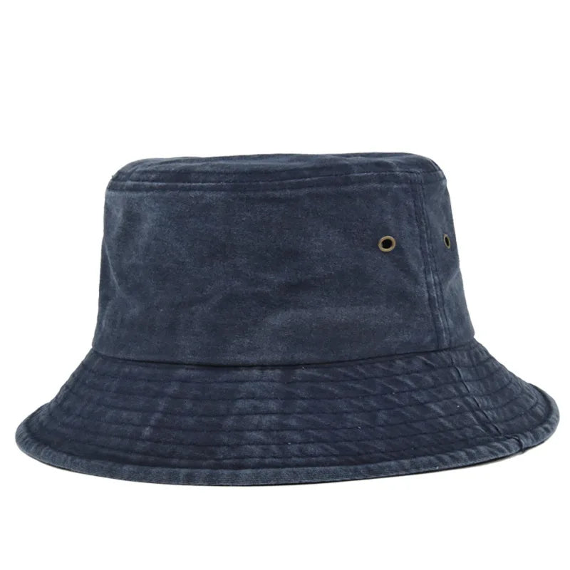 Unisex bavlněný bucket klobouk ve vintage stylu pro volný čas