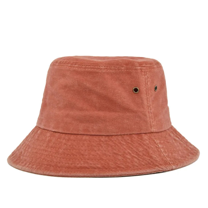 Unisex bavlněný bucket klobouk ve vintage stylu pro volný čas