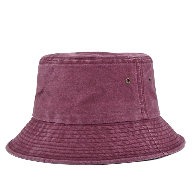 Unisex bavlněný bucket klobouk ve vintage stylu pro volný čas