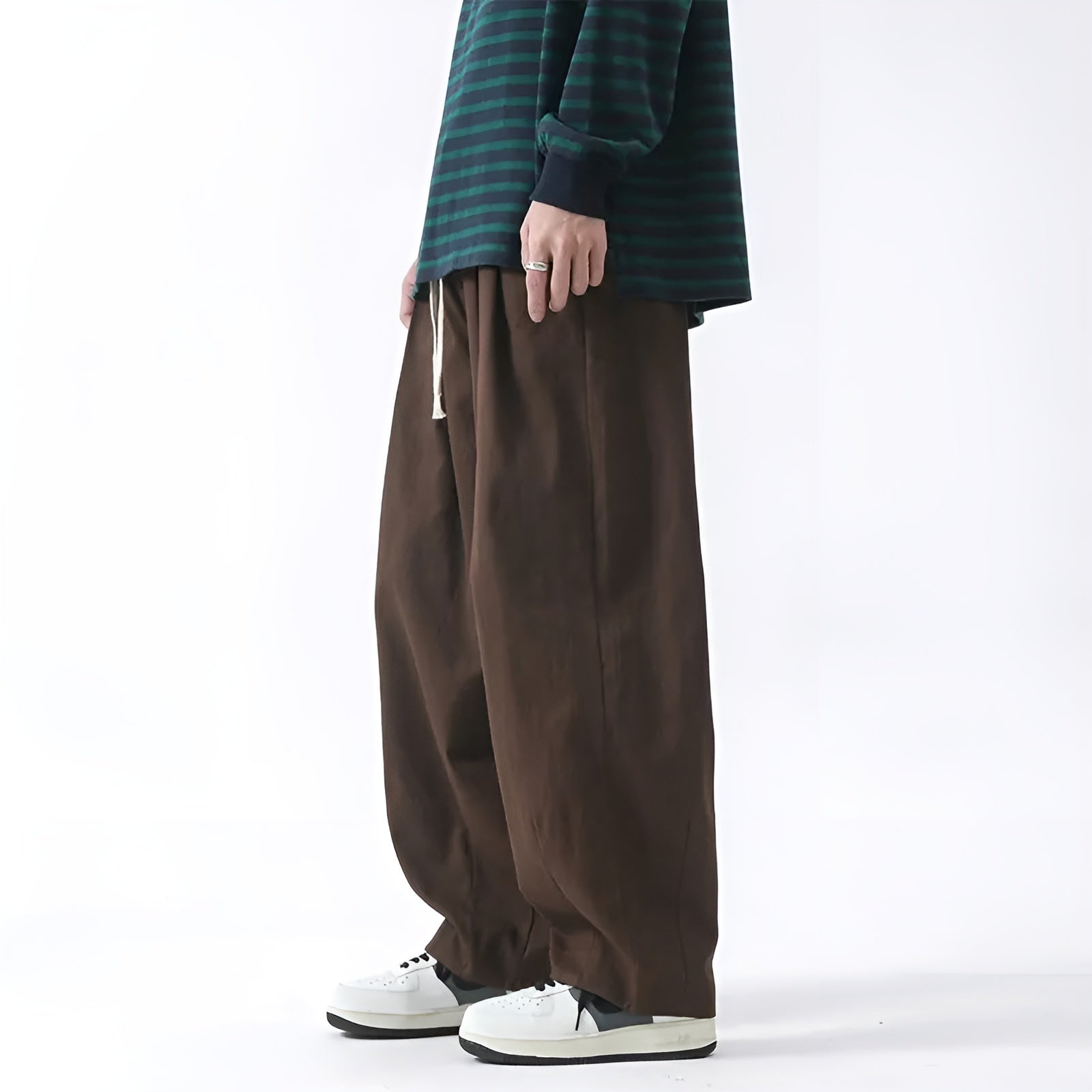 Pantalon Lanterne Oversize à Jambes Larges et Style Japonais pour Homme