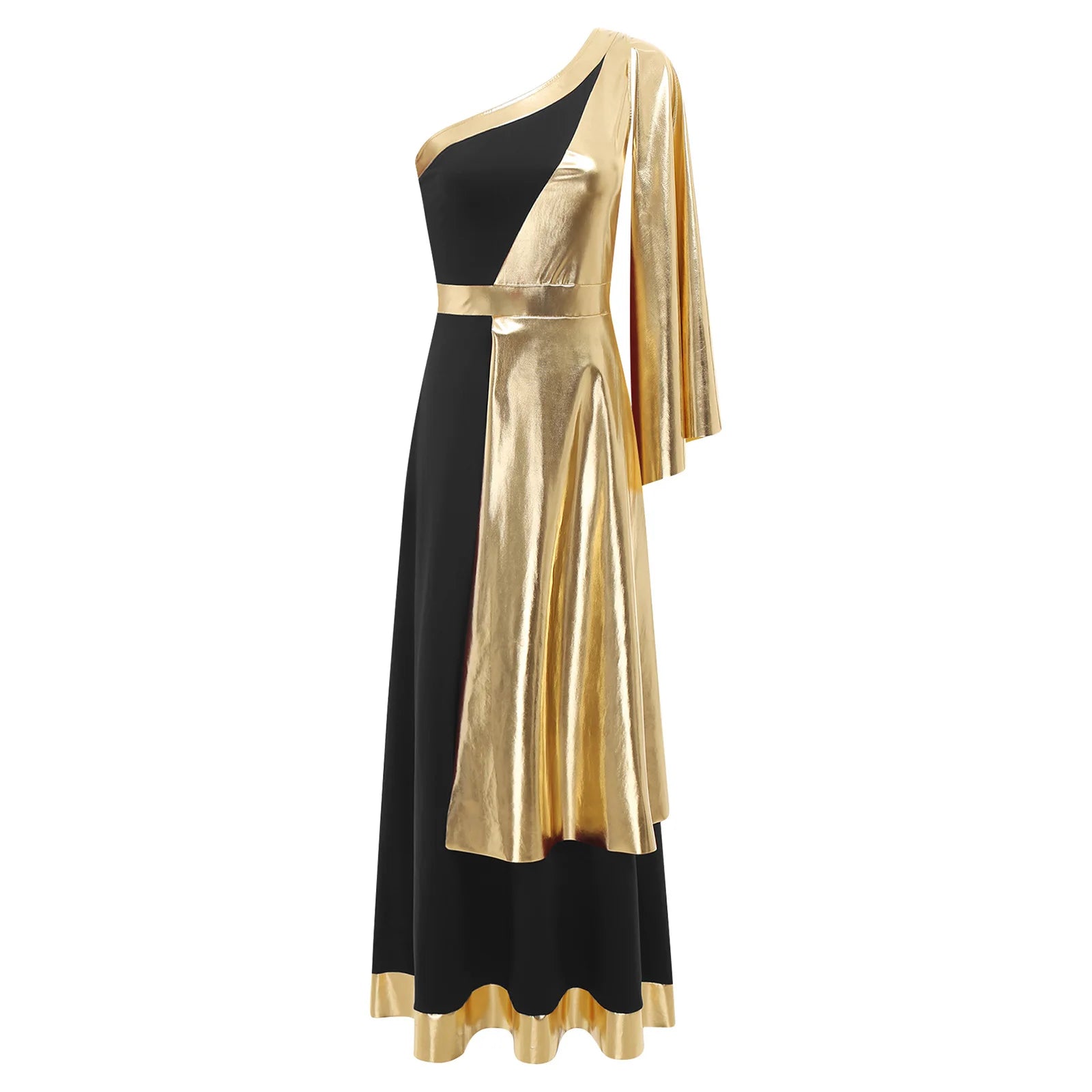 Women's Antique Greek Goddess Halloween Cosplay Toga Dress, Off-the-Shoulder