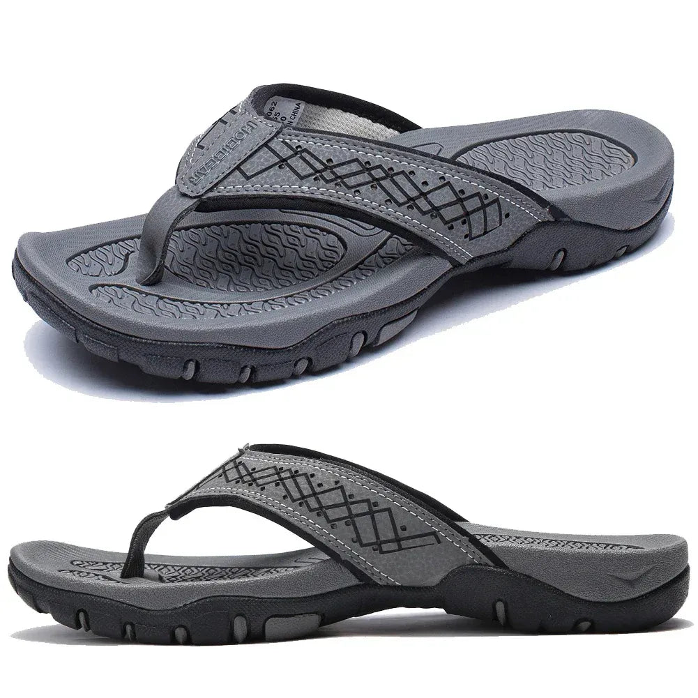 Tongs de Sport en Nubuck Synthétique avec Soutien de la Voûte Plantaire pour Homme
