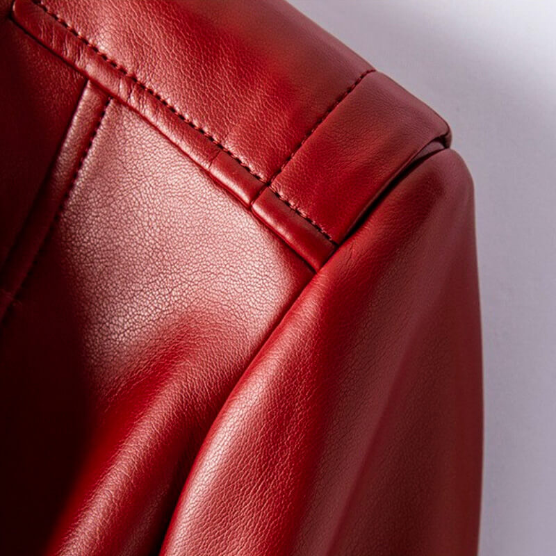 Vegan Leather Perfecto Jacket for Women with Asymmetric Zipper and Wide Lapels