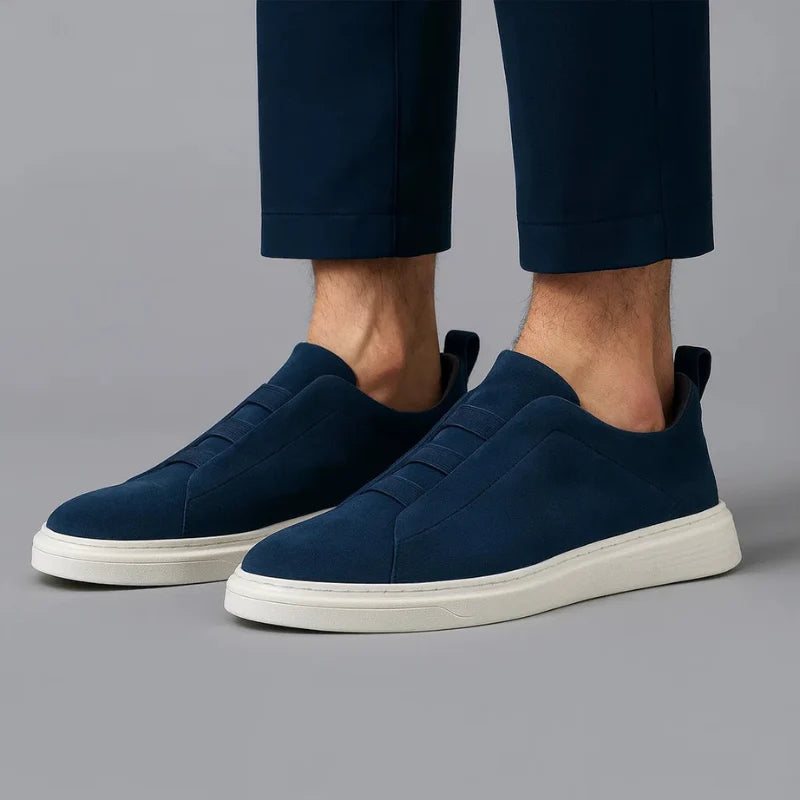 Slip-on-sneakers til mænd, til hverdagsbrug og kontor, fleksibel sål, polstret inderside