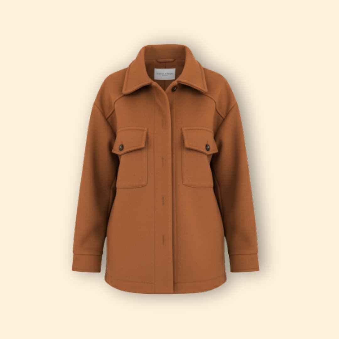 Manteau Mi-Long à Boutonnage Simple avec Poches à Rabat pour Femme