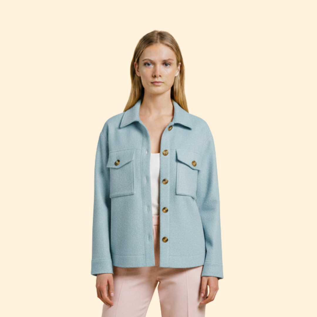 Manteau Mi-Long à Boutonnage Simple avec Poches à Rabat pour Femme