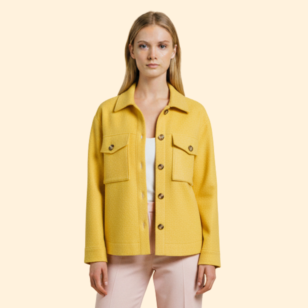 Manteau Mi-Long à Boutonnage Simple avec Poches à Rabat pour Femme