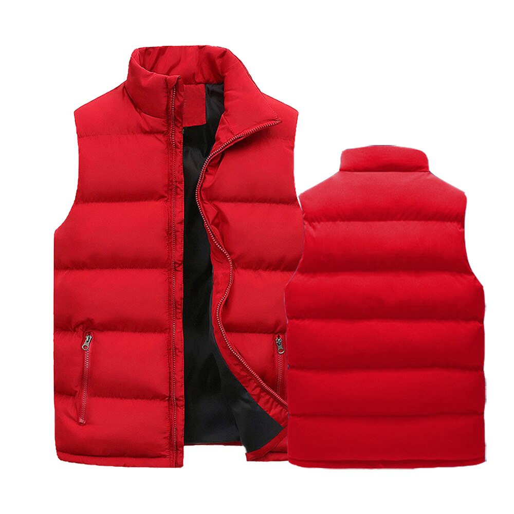 Gilet sans manches matelassé pour homme avec col montant et fermeture zippée