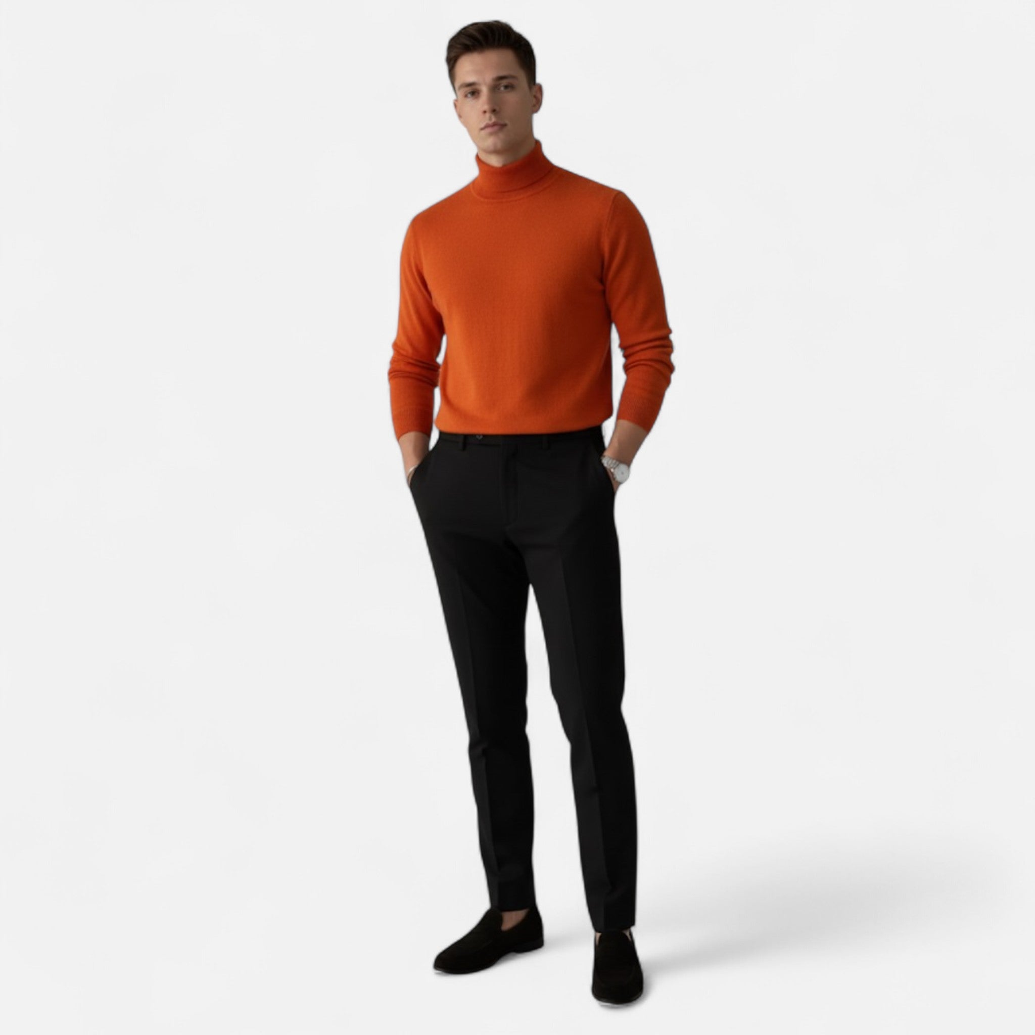Velclairemode | Men's High Neck Sweater Professional Elegance