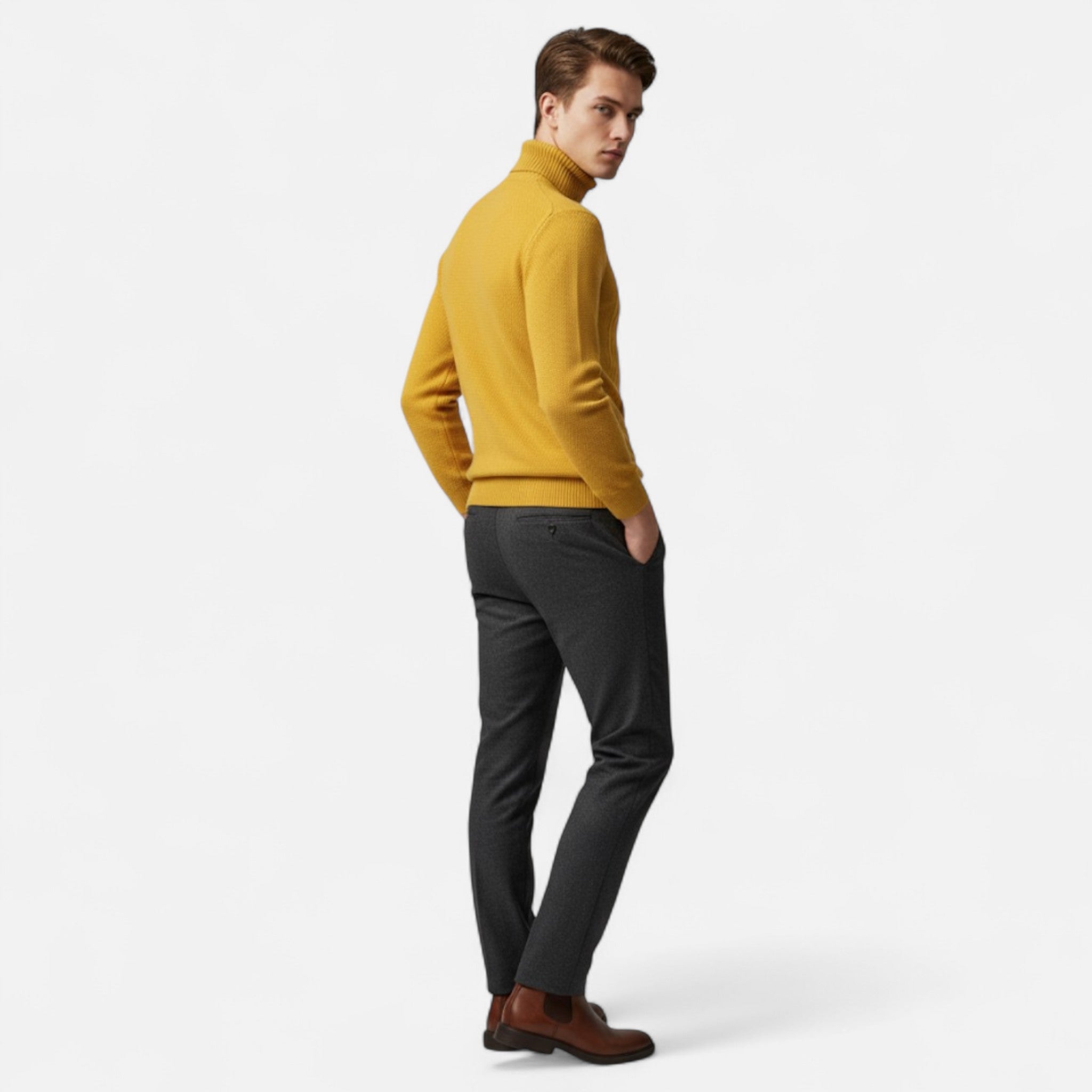 Velclairemode | Men's Turtleneck Soft Knit Sweater Fall-Winter