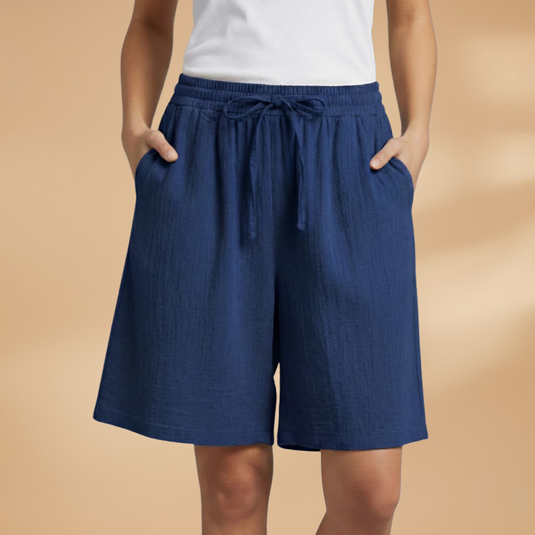 Bermuda da donna | short medio-lungo taglio casual con vita elastica | ufficio