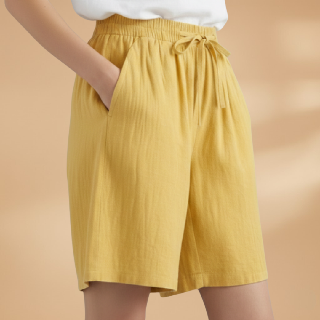 Bermuda da donna | short medio-lungo taglio casual con vita elastica | ufficio
