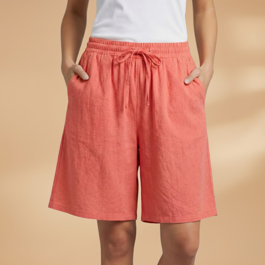 Bermuda da donna | short medio-lungo taglio casual con vita elastica | ufficio