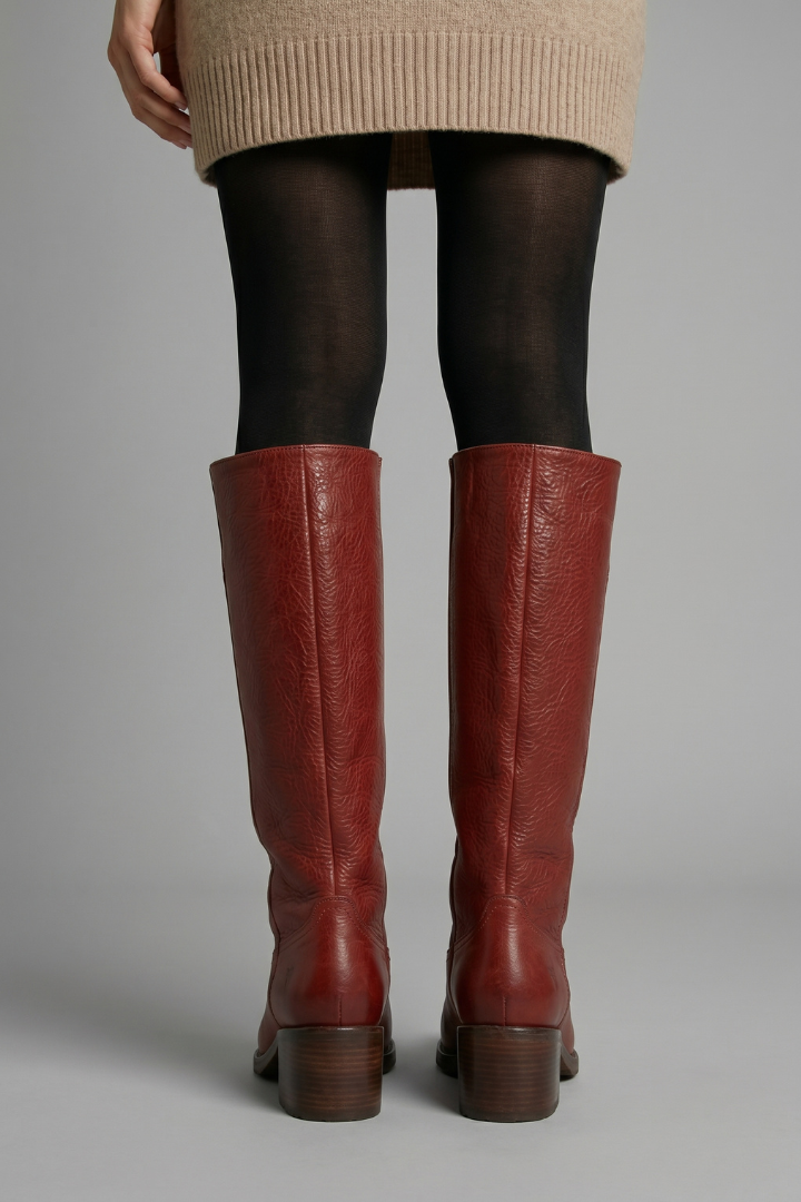 Women's Mid-Calf Everyday Boots with Easy Slip-On Design, Square Heel, Round Toe, and Comfortable Fit