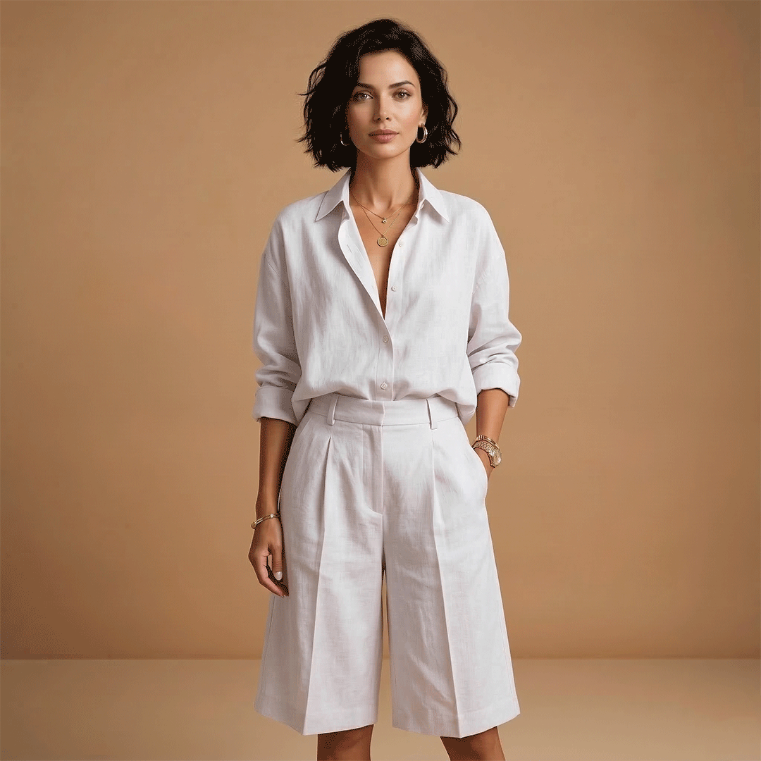 Conjunto de blusa y short para mujer — conjunto cómodo de talle alto | playa