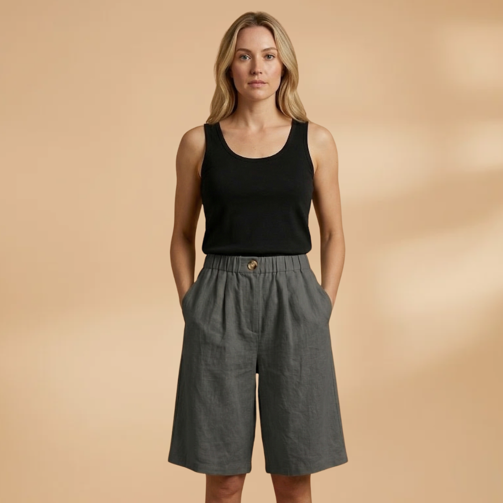 Short pour femme — bermuda fuseau avec bande élastique à la taille | plage