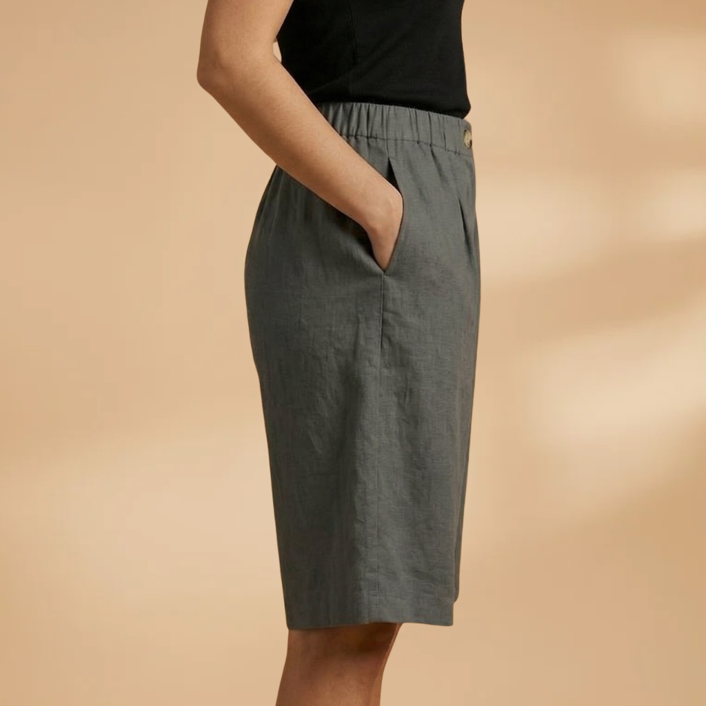 Short pour femme — bermuda fuseau avec bande élastique à la taille | plage