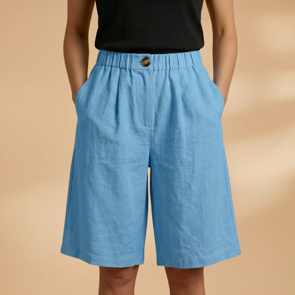 Short pour femme — bermuda fuseau avec bande élastique à la taille | plage