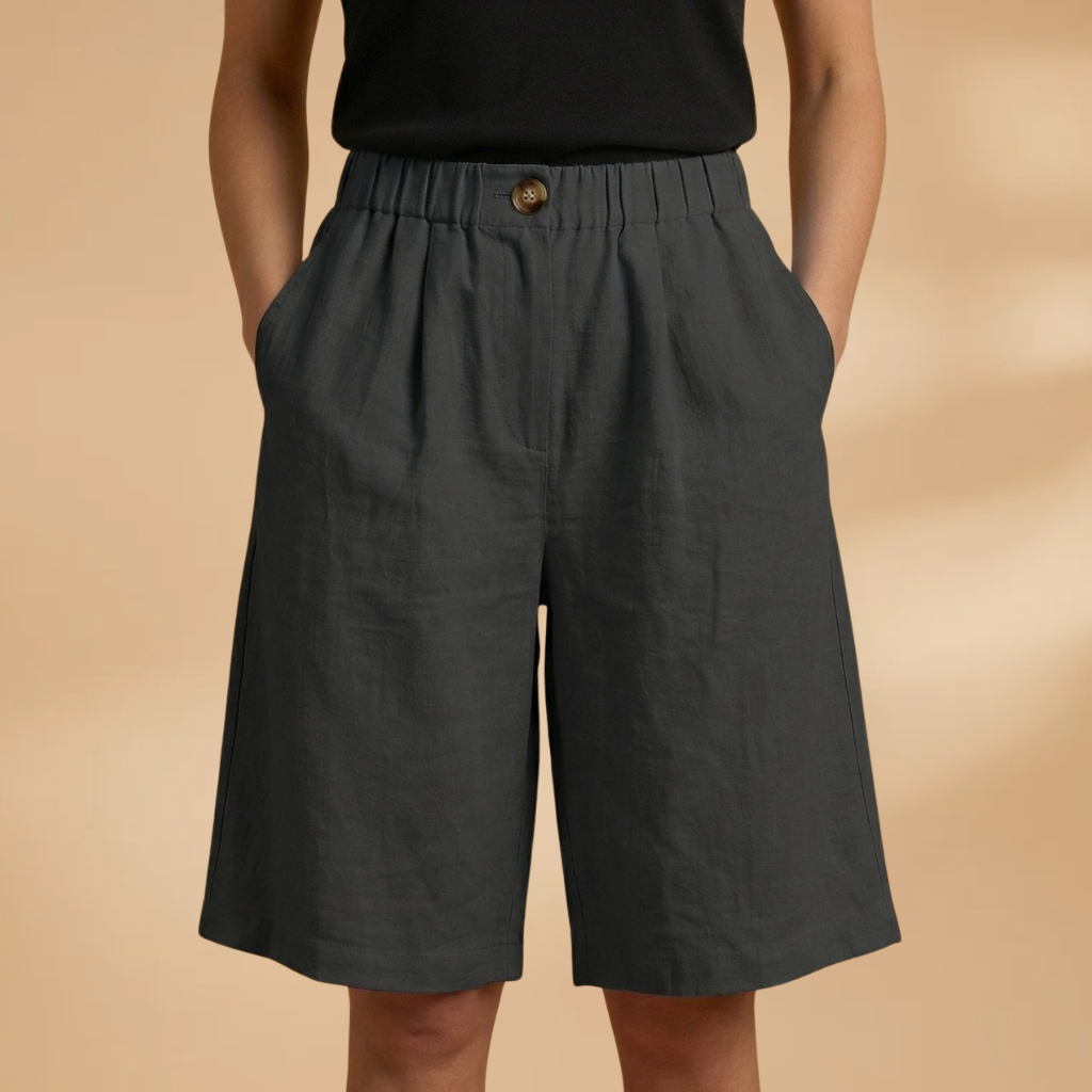 Short pour femme — bermuda fuseau avec bande élastique à la taille | plage