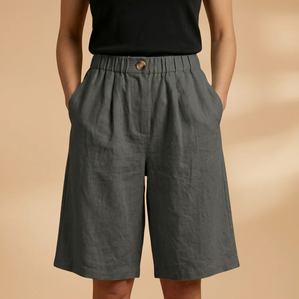 Short pour femme — bermuda fuseau avec bande élastique à la taille | plage