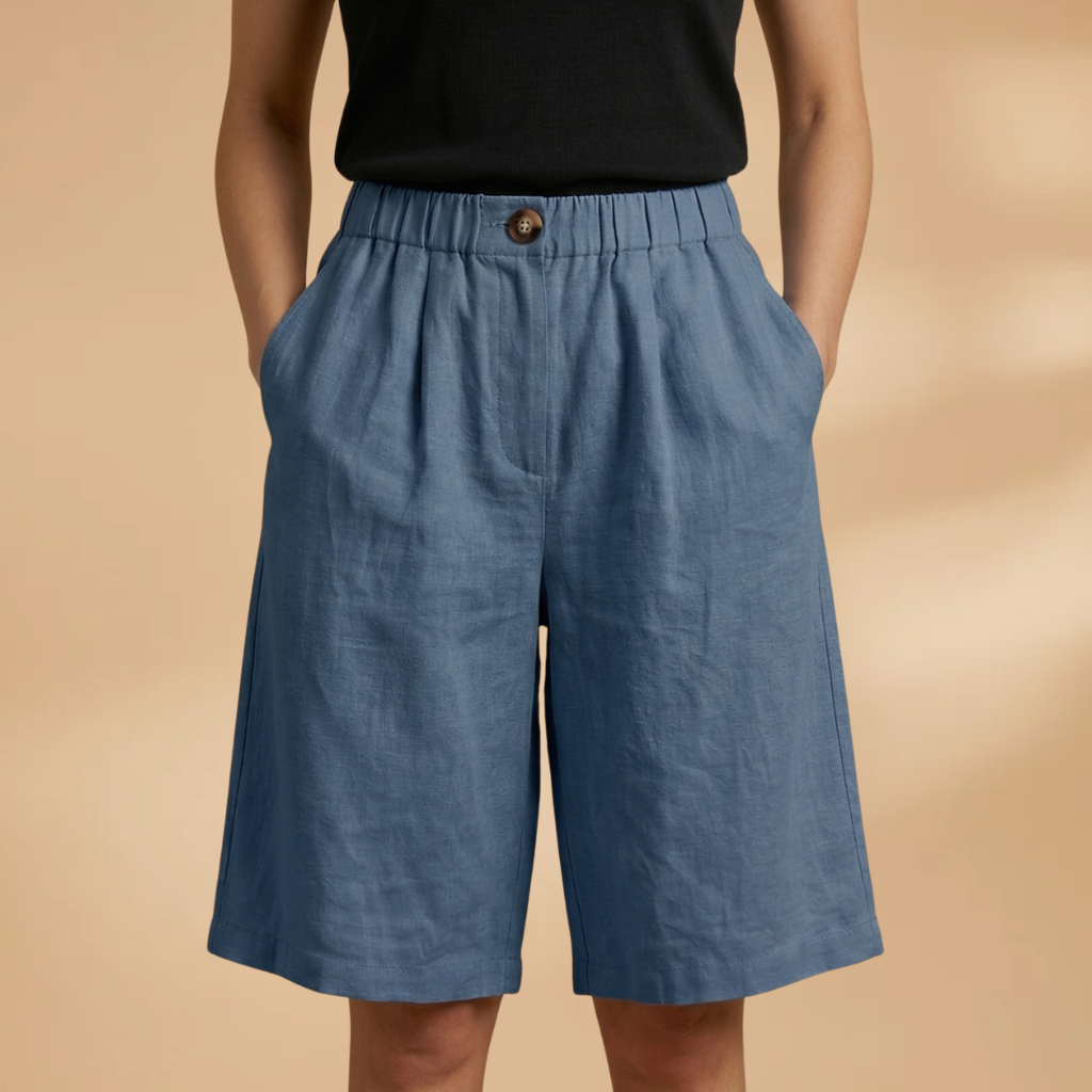 Short pour femme — bermuda fuseau avec bande élastique à la taille | plage