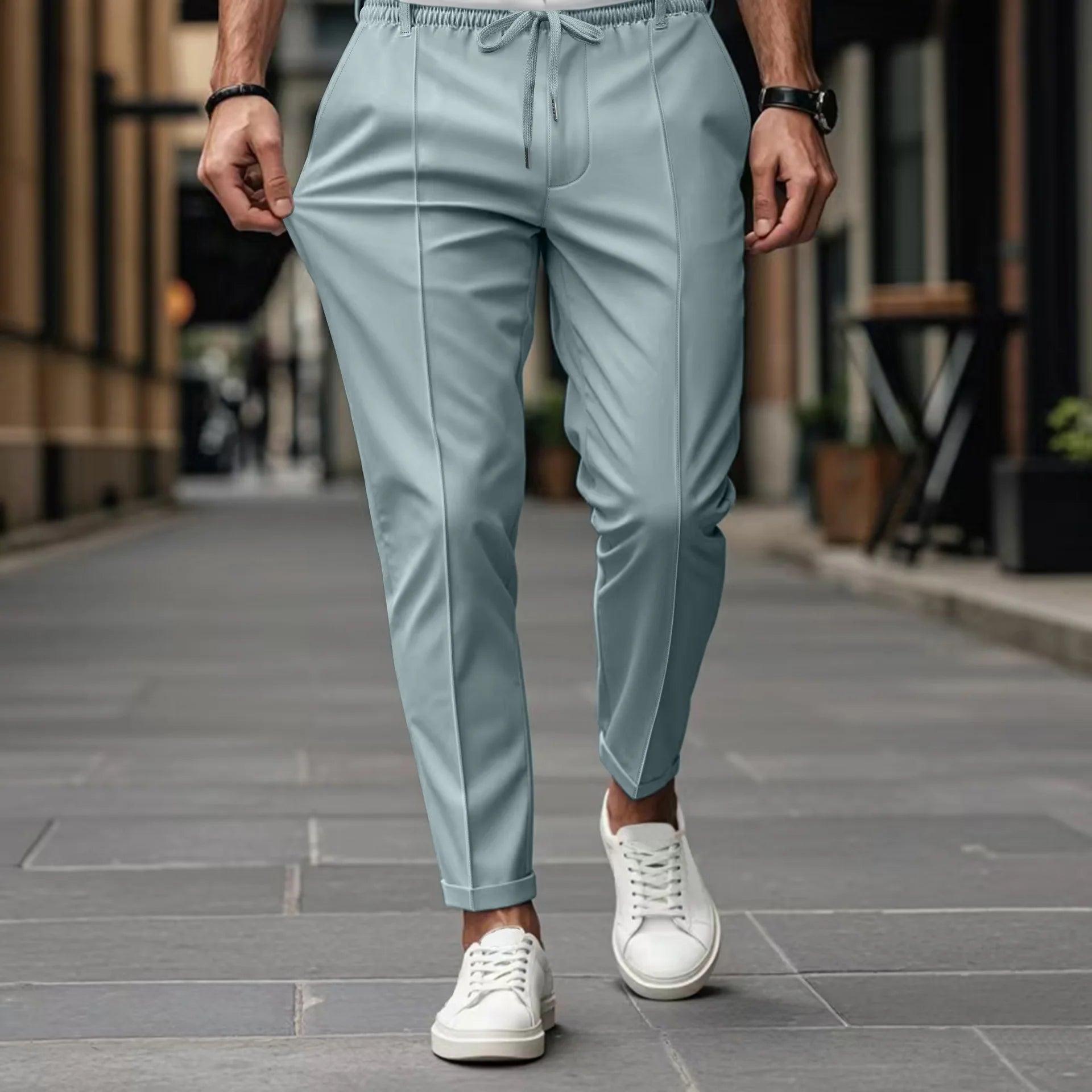Pánské kancelářské kalhoty slim fit s elastickým pohodlím