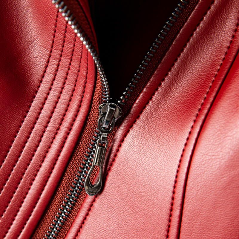 Vegan Leather Perfecto Jacket for Women with Asymmetric Zipper and Wide Lapels