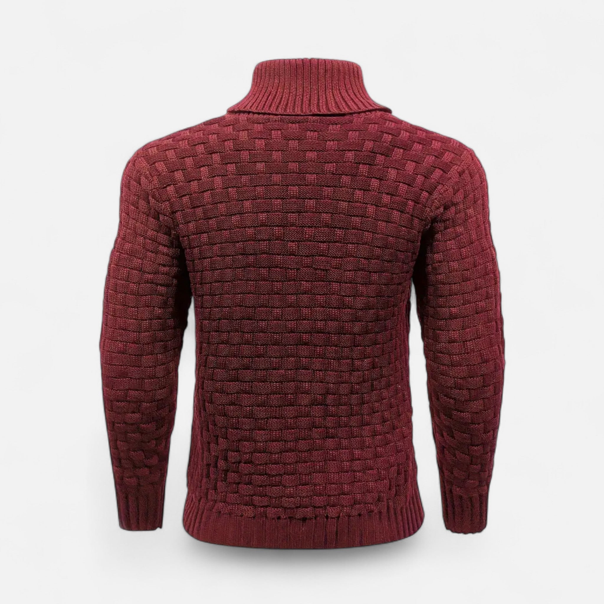 Velclairemode | Men's Chic Waffle Knit Sweater for Winter
