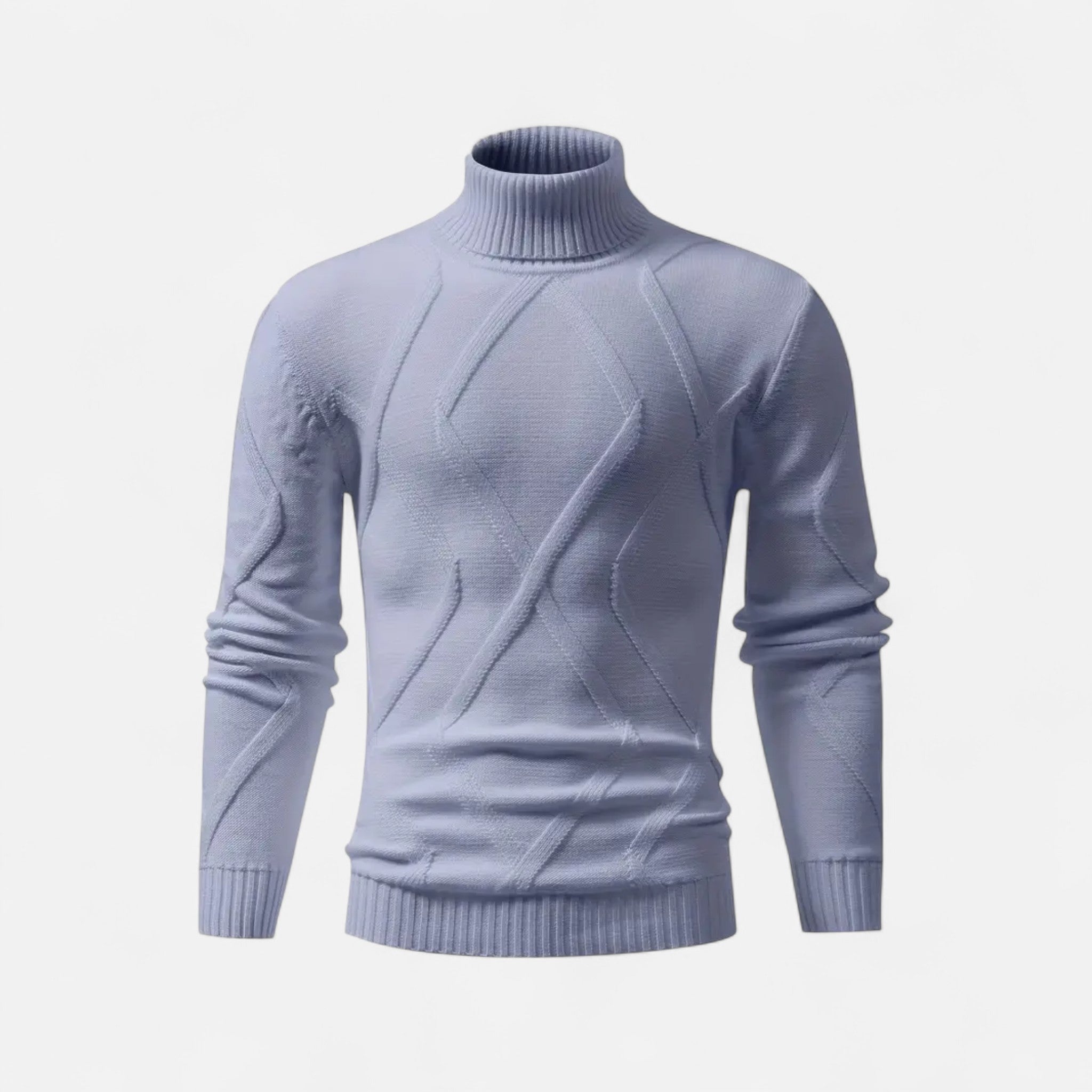 Velclairemode | Men's Ribbed Knit High Neck Sweater Winter