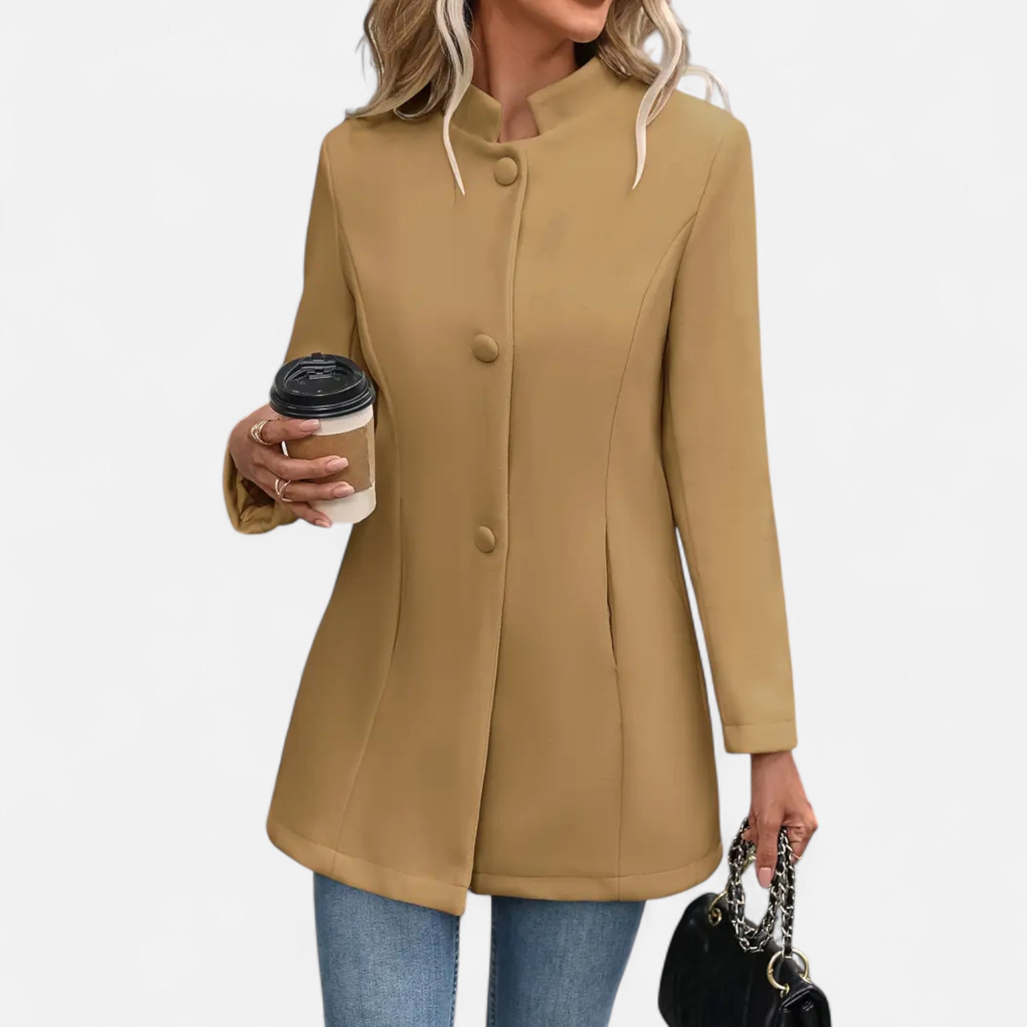 Velclairemode | Elegant Women's Buttoned Blazer for Fall-Spring